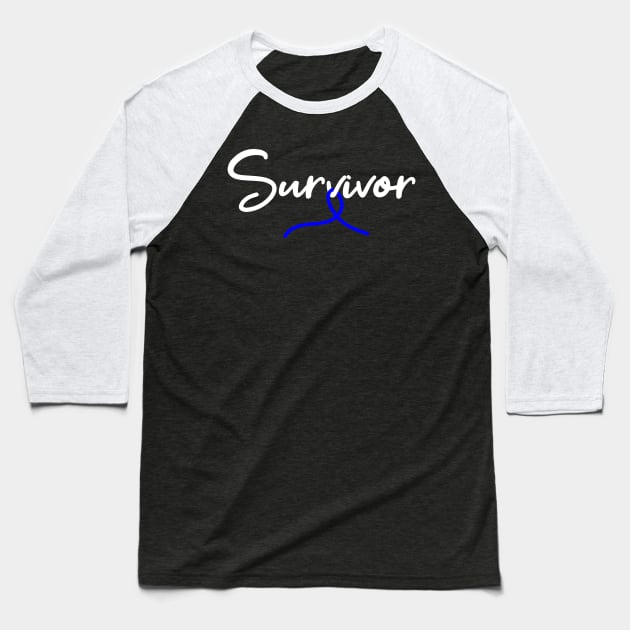 Colon Cancer Survivor Baseball T-Shirt by TheBestHumorApparel